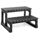 VEVOR karstā baseina pakāpieni, 2 pakāpienu āra SPA kāpnes, pastiprinātas PP kāpnes virszemes un piepūšamiem baseiniem, platums 599,5 mm, kravnesība līdz 145,2 kg, daudzfunkcionālas lietošanai uz lieveņa, terases, klāja un kemperos, melnas