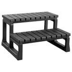 VEVOR karstā baseina pakāpieni, 2 pakāpienu āra SPA kāpnes, pastiprinātas PP kāpnes virszemes un piepūšamiem baseiniem, platums 599,5 mm, kravnesība līdz 145,2 kg, daudzfunkcionālas lietošanai uz lieveņa, terases, klāja un kemperos, melnas