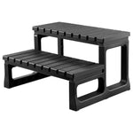 VEVOR karstā baseina pakāpieni, 2 pakāpienu āra SPA kāpnes, pastiprinātas PP kāpnes virszemes un piepūšamiem baseiniem, platums 599,5 mm, kravnesība līdz 145,2 kg, daudzfunkcionālas lietošanai uz lieveņa, terases, klāja un kemperos, melnas