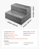 VEVOR burbuļvannas pakāpieni, 2 pakāpieni, ārējie spa kāpnes, pastiprinātas 635 mm platas HIPS kāpnes virszemes / piepūšamiem baseiniem ar 272,2 kg slodzes kapacitāti, daudzfunkcionālas terasēm, klājiem, kemperiem, grafīta pelēkā krāsā