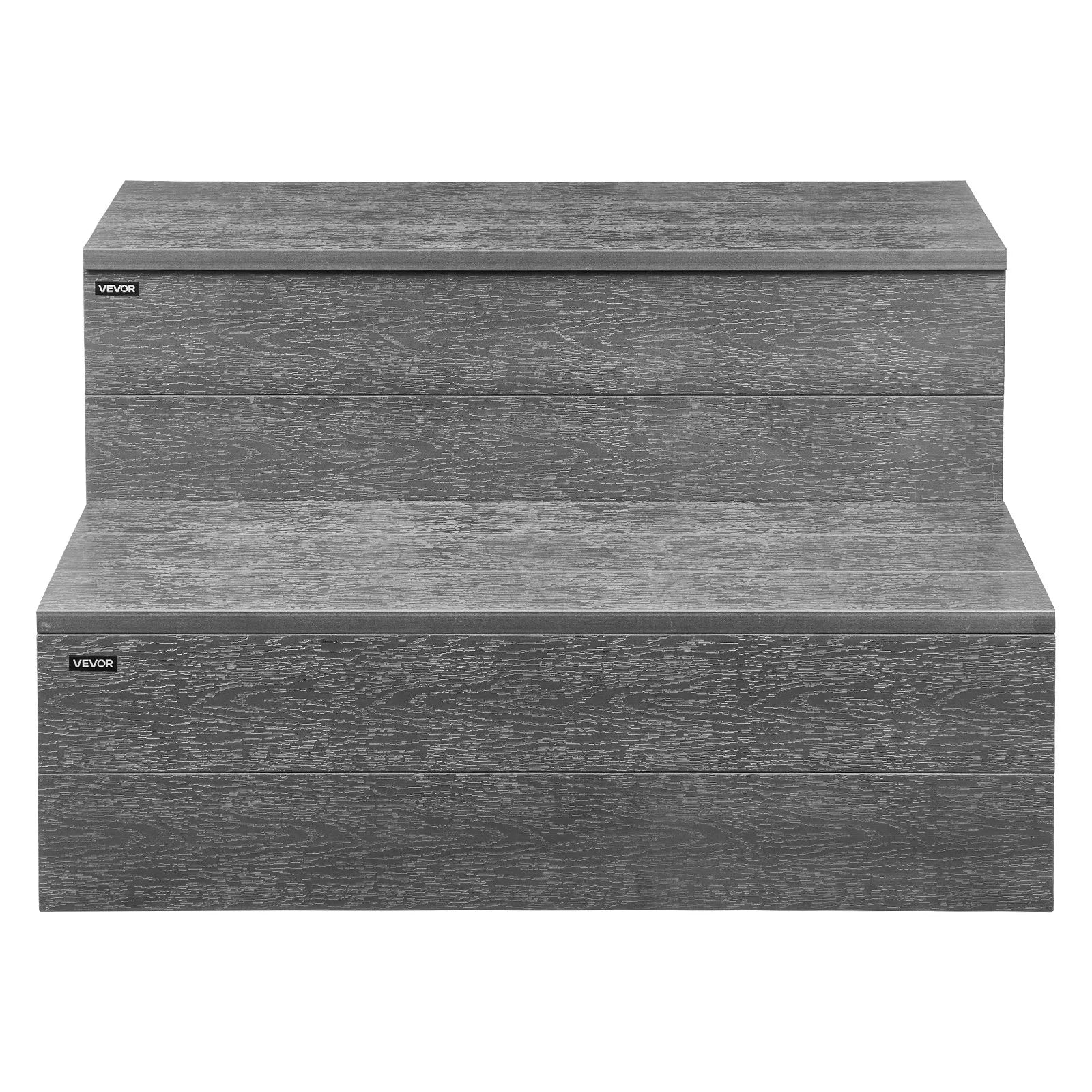 VEVOR burbuļvannas pakāpieni, 2 pakāpieni, ārējie spa kāpnes, pastiprinātas 635 mm platas HIPS kāpnes virszemes / piepūšamiem baseiniem ar 272,2 kg slodzes kapacitāti, daudzfunkcionālas terasēm, klājiem, kemperiem, grafīta pelēkā krāsā