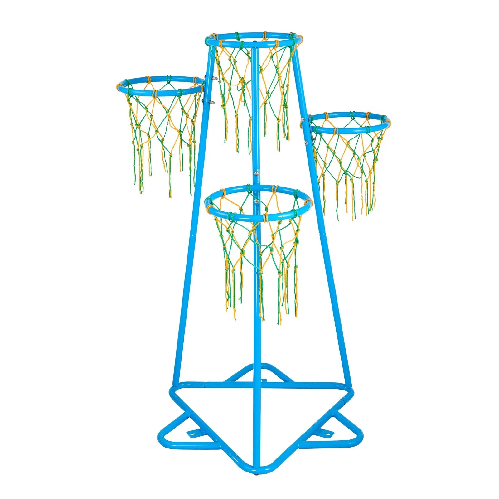 VEVOR Bērnu basketbola statīvs ar 4 groziem, pārnēsājams ar regulējamu augstumu un 3 bumbām, iekštelpām un ārtelpām, piemērots dažāda vecuma bērniem