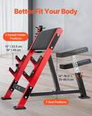 VEVOR bicepsu treniņu sols, regulējams spēka treniņu sols ar stieņa turētājiem, sēdošs izolēts roku trenažieris hantelēm un stienim, 299 kg nestspēja, mājas sporta zālei