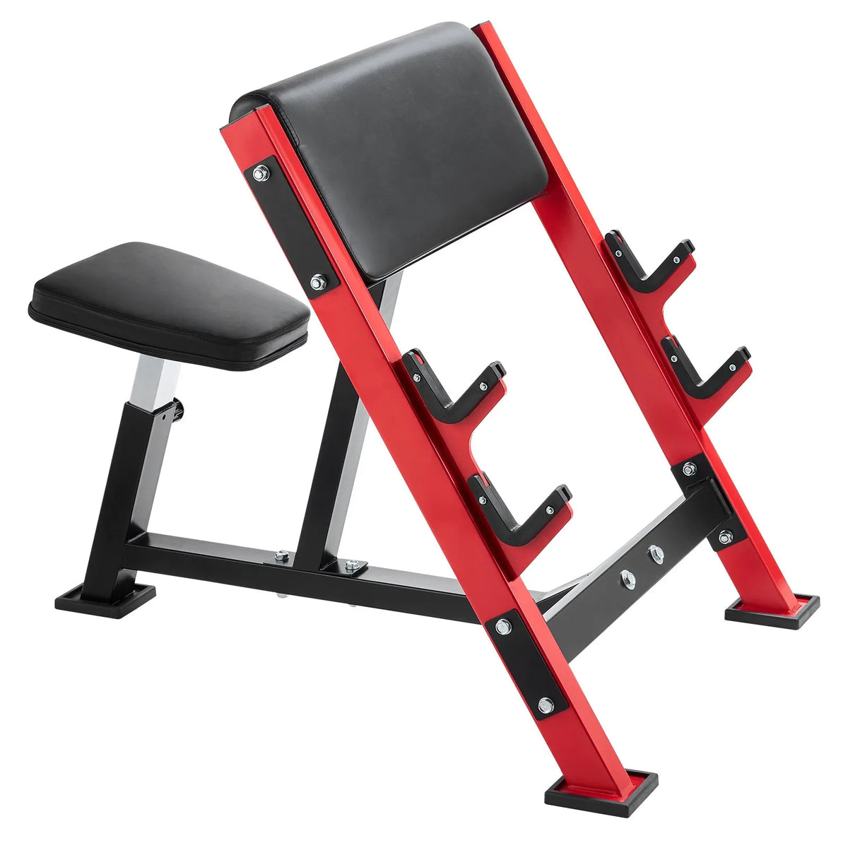 VEVOR bicepsu treniņu sols, regulējams spēka treniņu sols ar stieņa turētājiem, sēdošs izolēts roku trenažieris hantelēm un stienim, 299 kg nestspēja, mājas sporta zālei