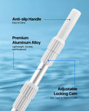 VEVOR Teleskopiskais baseina kāts 1–4,6 m, profesionāls regulējams tīrīšanas kāts ar 2 pagarinājuma sekcijām, pastiprināts turētājs tīkliņam, birstei un putekļsūcēja uzgalim