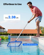 VEVOR Teleskopiskais baseina kāts 1–4,6 m, profesionāls regulējams tīrīšanas kāts ar 2 pagarinājuma sekcijām, pastiprināts turētājs tīkliņam, birstei un putekļsūcēja uzgalim
