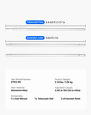 VEVOR Teleskopiskais baseina kāts 1–4,6 m, profesionāls regulējams tīrīšanas kāts ar 2 pagarinājuma sekcijām, pastiprināts turētājs tīkliņam, birstei un putekļsūcēja uzgalim