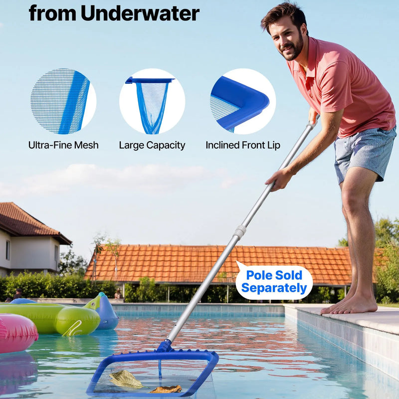 VEVOR Peldbaseina tīrīšanas komplekts, 4 vienā, ar 2 noņemamām birstēm (508 mm / 139,7 mm) un 2 baseina tīkliem, paredzēts iebūvējamo un virszemes baseinu tīrīšanai, bez kātiem