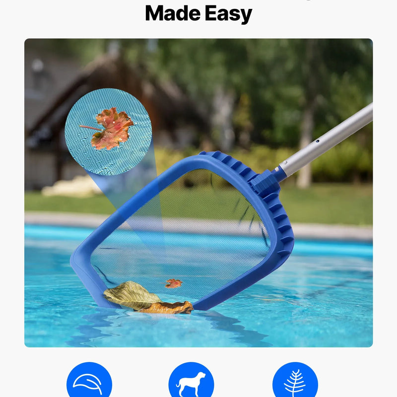 VEVOR Peldbaseina tīrīšanas komplekts, 4 vienā, ar 2 noņemamām birstēm (508 mm / 139,7 mm) un 2 baseina tīkliem, paredzēts iebūvējamo un virszemes baseinu tīrīšanai, bez kātiem