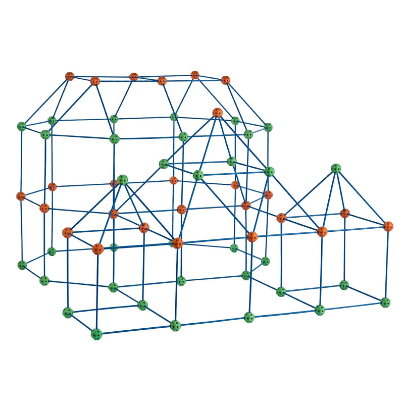 VEVOR Bērnu forta būvēšanas komplekts, 180 gab. STEM konstrukcijas rotaļlieta bērniem no 4–8+ gadiem, iekštelpu un āra rotaļu telts veidošanas komplekts ar 120 stieņiem un 60 savienojuma bumbiņām