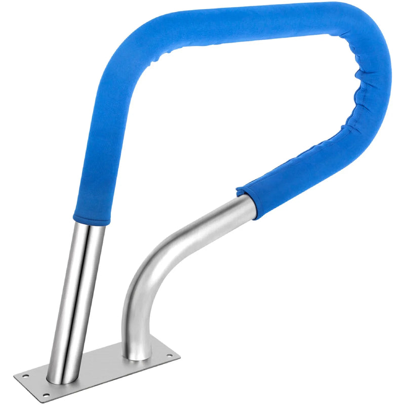 VEVOR baseina margas 81,3 × 58,4 cm, 304 nerūsējošā tērauda peldbaseina margas ar nestspēju līdz 113,4 kg, sudrabotas, pret rūsu noturīgas, ergonomiskas baseina margas ar zilu roktura pārklājumu, M8 urbja uzgali un pašvītņojošām skrūvēm