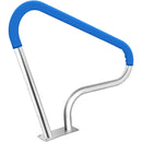 VEVOR baseina margas 99 × 81 cm, 304. klases nerūsējošā tērauda drošības margas peldbaseinam ar 113 kg kravnesību, sudrabainas, rūsas izturīgas, ar zilu satvēriena pārvalku, M8 urbja uzgali un pašurbjošām skrūvēm