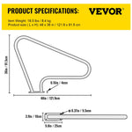 VEVOR baseina margas 122 × 91 cm, nerūsējošais tērauds 304, kravnesība līdz 113 kg, sudraba krāsā, izturīgas pret rūsu, baseina rokturis ar zilu satvēriena pārklājumu, komplektā M8 urbjmašīnas uzgalis un pašurbjošās skrūves