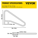 VEVOR baseina margas 137,2 × 91,4 cm, 304 nerūsējošā tērauda peldbaseina margas ar nestspēju līdz 113 kg, sudrabotas, pret rūsu noturīgas, ergonomiskas baseina margas ar zilu roktura pārklājumu, M8 urbja uzgali un pašvītņojošām skrūvēm
