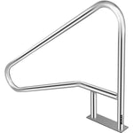 VEVOR baseina margas 137,2 × 91,4 cm, 304 nerūsējošā tērauda peldbaseina margas ar nestspēju līdz 113 kg, sudrabotas, pret rūsu noturīgas, ergonomiskas baseina margas ar zilu roktura pārklājumu, M8 urbja uzgali un pašvītņojošām skrūvēm