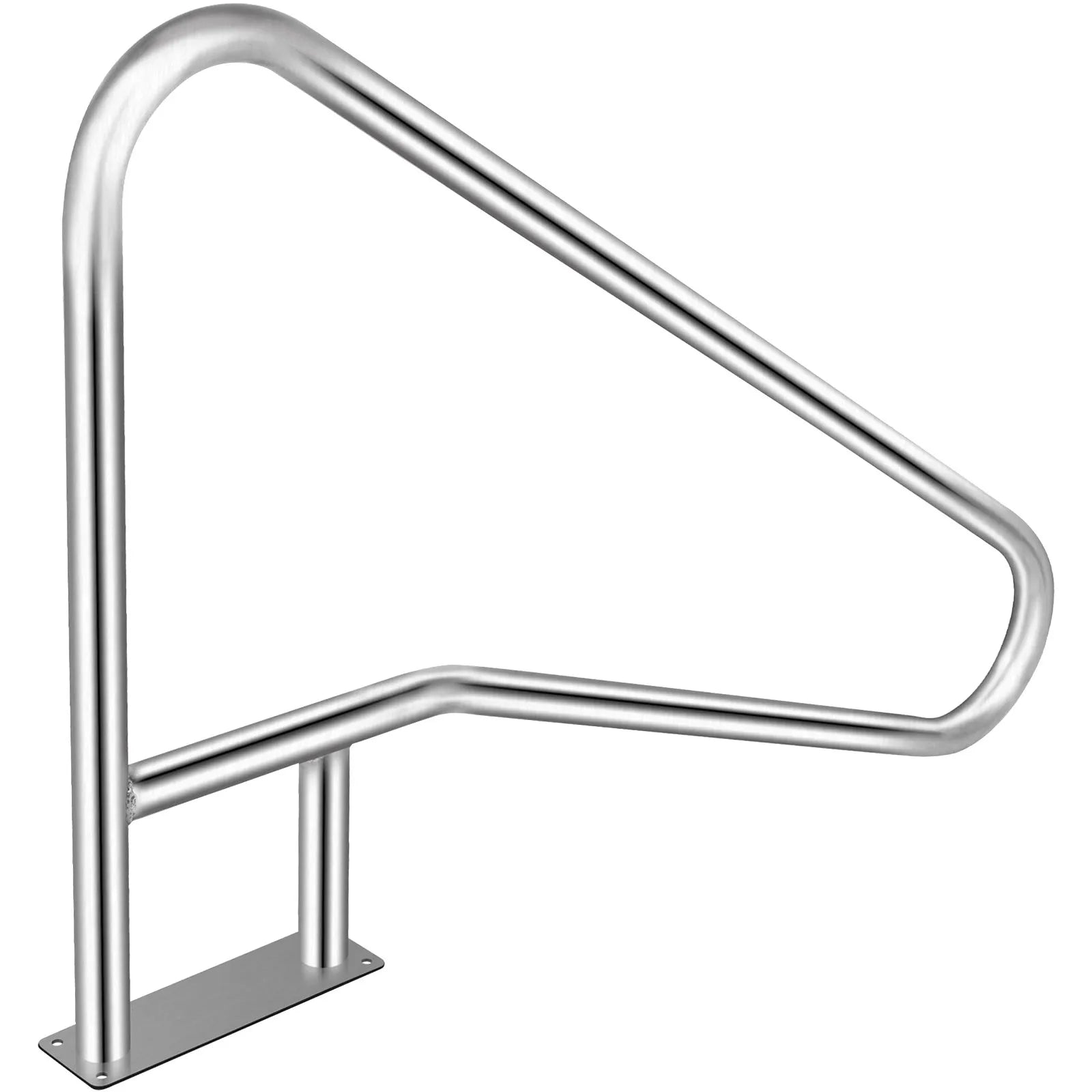 VEVOR baseina margas 139,7 × 81,3 cm, 304. klases nerūsējošais tērauds, kravnesība līdz 113,4 kg, sudrabotas, izturīgas pret rūsu, ergonomiskas baseina margas ar zilu satvēriena pārklājumu, komplektā M8 urbjmašīnas uzgalis un pašurbjošās skrūves