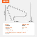 VEVOR baseina margas, 2 gab., 122 × 91 cm, nerūsējošā tērauda drošības margas ar pamatnes plāksni iekštelpu un āra baseiniem, rūsas izturīgi satvēriena rokturi ar pārklājumu un piederumiem SPA zonām