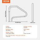 VEVOR baseina margas 117 × 94 cm, nerūsējošā tērauda (iepriekš samontētas) margas iekštelpu un āra baseiniem, baseina drošības margas klājiem, pret rūsu noturīgs satvēriena stienis ar zilu roktura pārklājumu un piederumiem spa zonām