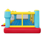 VEVOR piepūšamā batuta pils bērniem 4,48 x 4,21 x 2,07 m, piepūšams rotaļu batuts ar slidkalniņu, basketbola grozu, mērķa spēli un lēkšanas zonu, paredzēts 3–4 bērniem (3–8 gadi)