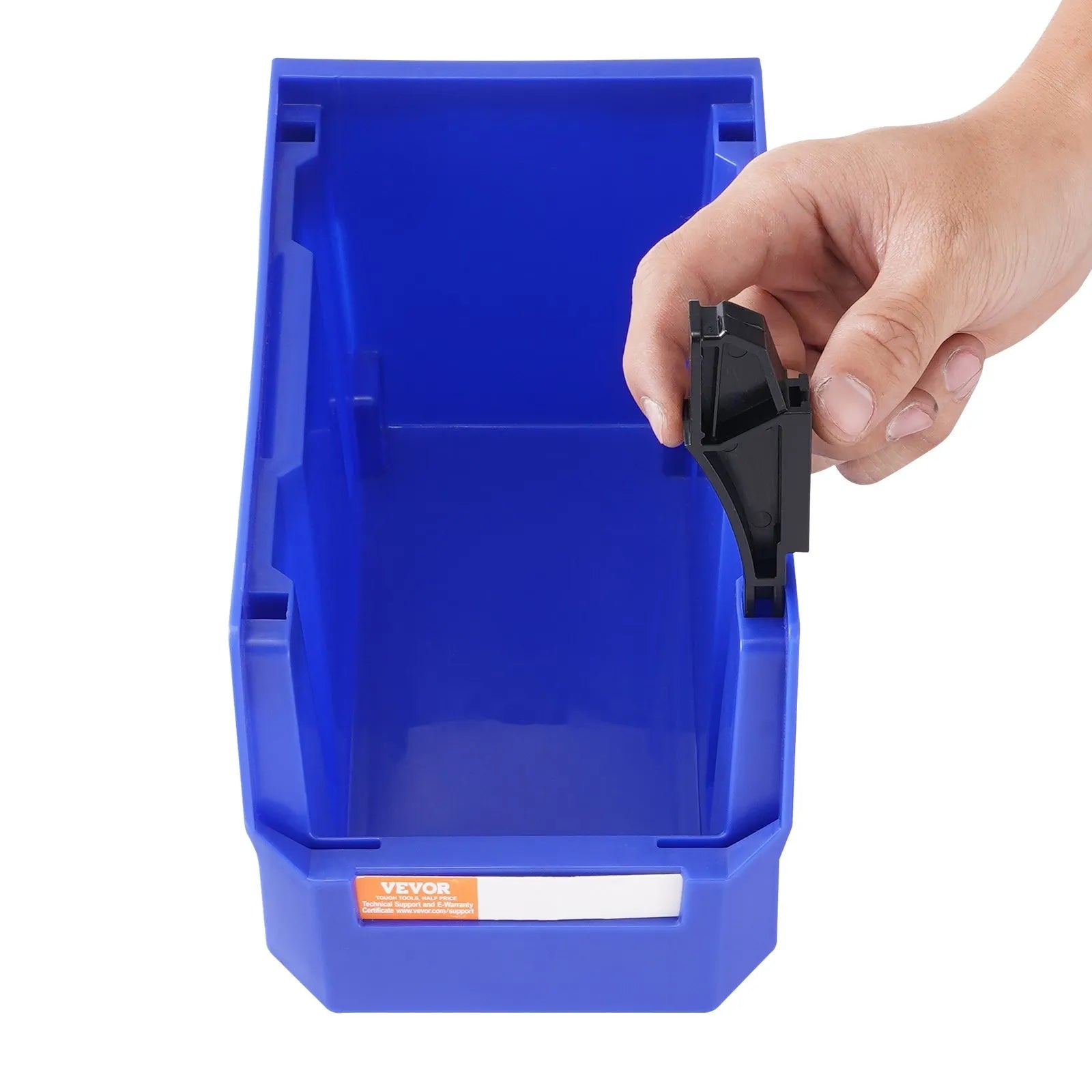 VEVOR plastmasas uzglabāšanas kastes 279 x 127 x 127 mm, piekarināmas un sakraujamas organizēšanas kastes, smagās klases uzglabāšanas konteineri skapim, virtuvei, birojam vai pieliekamajam, 12 gab., zila/sarkana