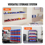 VEVOR plastmasas uzglabāšanas kastes 127 x 102 x 76 mm, piekarināmas un sakraujamas organizēšanas kastes, smagās klases uzglabāšanas konteineri skapim, virtuvei, birojam vai pieliekamajam, 24 gab., zila/sarkana