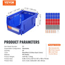 VEVOR plastmasas uzglabāšanas kastes 127 x 102 x 76 mm, piekarināmas un sakraujamas organizēšanas kastes, smagās klases uzglabāšanas konteineri skapim, virtuvei, birojam vai pieliekamajam, 24 gab., zila/sarkana