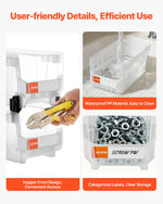 VEVOR sakraujamas plastmasas uzglabāšanas kastes 377 x 215 x 180 mm, konteineri skapim, garāžai, sīkām detaļām, biroja piederumiem un citiem aksesuāriem, 6 gab., caurspīdīgas
