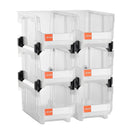 VEVOR sakraujamas plastmasas uzglabāšanas kastes 377 x 215 x 180 mm, konteineri skapim, garāžai, sīkām detaļām, biroja piederumiem un citiem aksesuāriem, 6 gab., caurspīdīgas