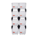 VEVOR sakraujamas plastmasas uzglabāšanas kastes 276 x 140 x 130 mm, konteineri skapim, garāžai, sīkām detaļām, biroja piederumiem un citiem aksesuāriem, 8 gab., caurspīdīgas