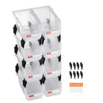 VEVOR sakraujamas plastmasas uzglabāšanas kastes 276 x 140 x 130 mm, konteineri skapim, garāžai, sīkām detaļām, biroja piederumiem un citiem aksesuāriem, 8 gab., caurspīdīgas