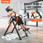 VEVOR inversijas galds, 136 kg nestspēja, smagas konstrukcijas muguras stiepšanas un dekompresijas trenažieris ar galvas balstu, potīšu fiksāciju un regulējamu drošības jostu, zils/melns