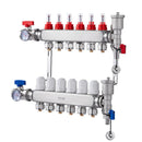 VEVOR 6 zaru starojuma apkures kolektors, 12,7 mm PEX cauruļu kolektors no nerūsējošā tērauda hidrauliskajai grīdas apkurei, PEX kolektora komplekts ar 12,7 mm adapteriem