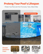 VEVOR baseina ieliktņa paliktnis apaļam virszemes baseinam Ø 5,49 m, baseina paklājs ar aizsardzību pret caurduršanu, pārstrādāta ģeotekstila materiāla pamatne, pagarina ieliktņa kalpošanas laiku