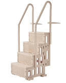 VEVOR baseina kāpnes ar 4 pakāpieniem un dubultām margām, smagas slodzes neslīdoši pakāpieni, maksimālā slodze 181 kg, piemērotas 122–137 cm iebūvētiem un virszemes baseiniem ar jebkura veida segumu, taupe krāsa