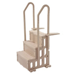 VEVOR baseina kāpnes ar 3 pakāpieniem un dubultām margām, pastiprināti neslīdoši pakāpieni, maksimālā slodze 181 kg, piemērotas 91–122 cm dziļiem iebūvētiem un virszemes baseiniem ar jebkura veida klāja segumu, taupe krāsa