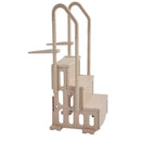 VEVOR baseina kāpnes ar 3 pakāpieniem un dubultām margām, pastiprināti neslīdoši pakāpieni, maksimālā slodze 181 kg, piemērotas 91–122 cm dziļiem iebūvētiem un virszemes baseiniem ar jebkura veida klāja segumu, taupe krāsa