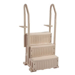 VEVOR baseina kāpnes ar 3 pakāpieniem un dubultām margām, pastiprināti neslīdoši pakāpieni, maksimālā slodze 181 kg, piemērotas 91–122 cm dziļiem iebūvētiem un virszemes baseiniem ar jebkura veida klāja segumu, taupe krāsa