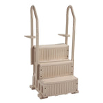 VEVOR baseina kāpnes ar 3 pakāpieniem un dubultām margām, pastiprināti neslīdoši pakāpieni, maksimālā slodze 181 kg, piemērotas 91–122 cm dziļiem iebūvētiem un virszemes baseiniem ar jebkura veida klāja segumu, taupe krāsa