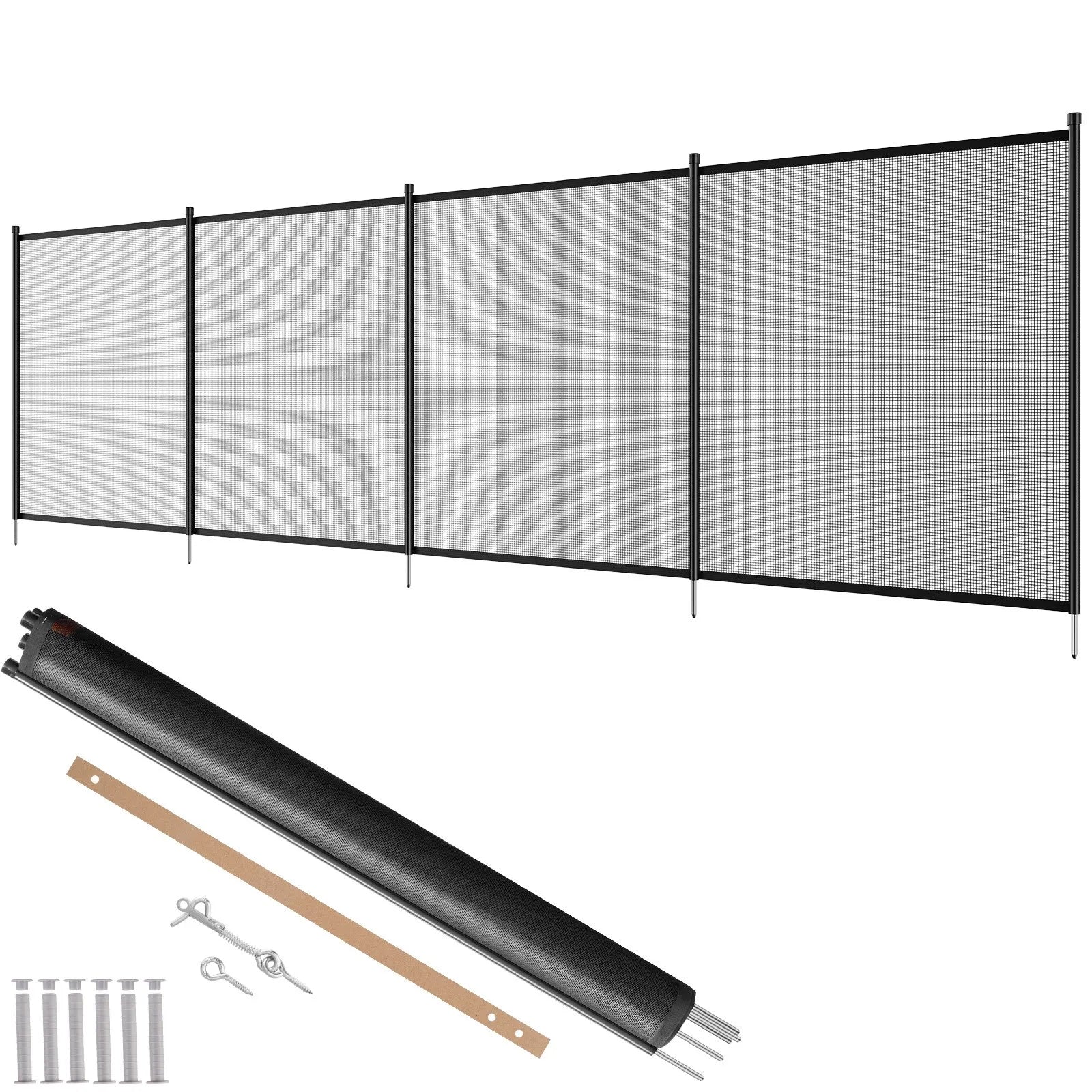 VEVOR baseina žogs 1,2 × 3,7 m, noņemams bērnu drošības žogs iebūvētiem baseiniem, viegli uzstādāms DIY peldbaseina žogs, 340 g/m² Teslin PVC sieta materiāls bērnu un mājdzīvnieku aizsardzībai