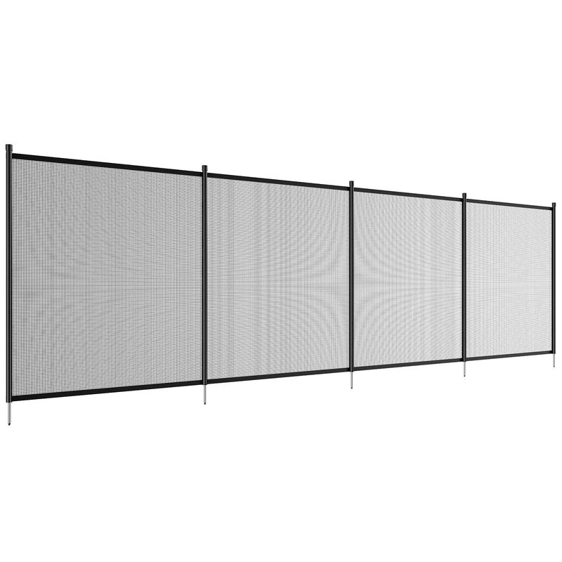 VEVOR baseina žogs 4 × 96 ft / 1,21 × 29,26 m, noņemams drošības žogs iebūvētiem baseiniem, viegli pašmontējams peldbaseina žogs ar 340 g/m² Teslin PVC sieta audumu, kas pasargā bērnus un mājdzīvniekus