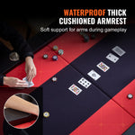 VEVOR salokāms pokera galds 10 spēlētājiem, 2286 mm ovāls kazino tipa galds Blackjack un Texas Hold’em ar polsterētām malām un nerūsējošā tērauda glāžu turētājiem, pārnēsājams kāršu spēļu galds