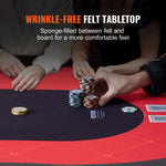 VEVOR salokāms pokera galds 10 spēlētājiem, 2286 mm ovāls kazino tipa galds Blackjack un Texas Hold’em ar polsterētām malām un nerūsējošā tērauda glāžu turētājiem, pārnēsājams kāršu spēļu galds