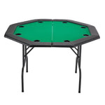 VEVOR salokāms pokera galds 8 spēlētājiem, 1220 mm kazino tipa atpūtas galds ar polsterētām malām un glāžu turētājiem, astoņstūra pārnēsājams spēļu galds ar filca pārklājumu un metāla kājām, piemērots Texas Hold’em un Blackjack spēlei