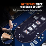 VEVOR salokāms pokera galds 8 spēlētājiem, 1830 mm ovāls kazino tipa galds Blackjack un Texas Hold’em ar polsterētām malām un nerūsējošā tērauda glāžu turētājiem, pārnēsājams kāršu spēļu galds