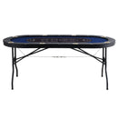 VEVOR salokāms pokera galds 8 spēlētājiem, 1830 mm ovāls kazino tipa galds Blackjack un Texas Hold’em ar polsterētām malām un nerūsējošā tērauda glāžu turētājiem, pārnēsājams kāršu spēļu galds