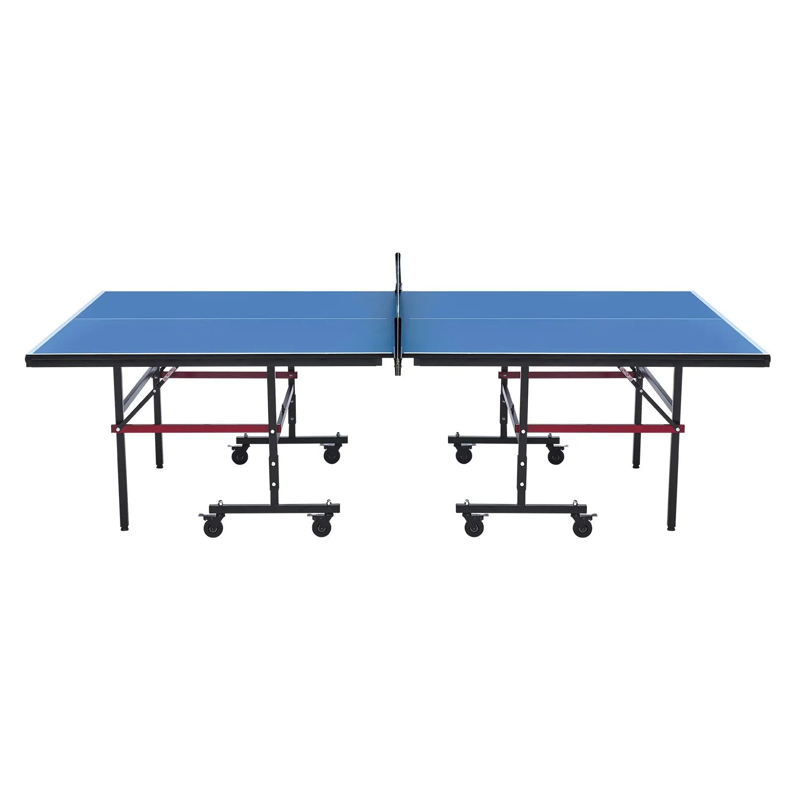VEVOR Profesionāls galda tenisa galds iekštelpām, salokāms MDF galda tenisa galds ar ātrās fiksācijas tīklu un bloķējamiem riteņiem, 18 mm virsma, ātra montāža 10 minūtēs