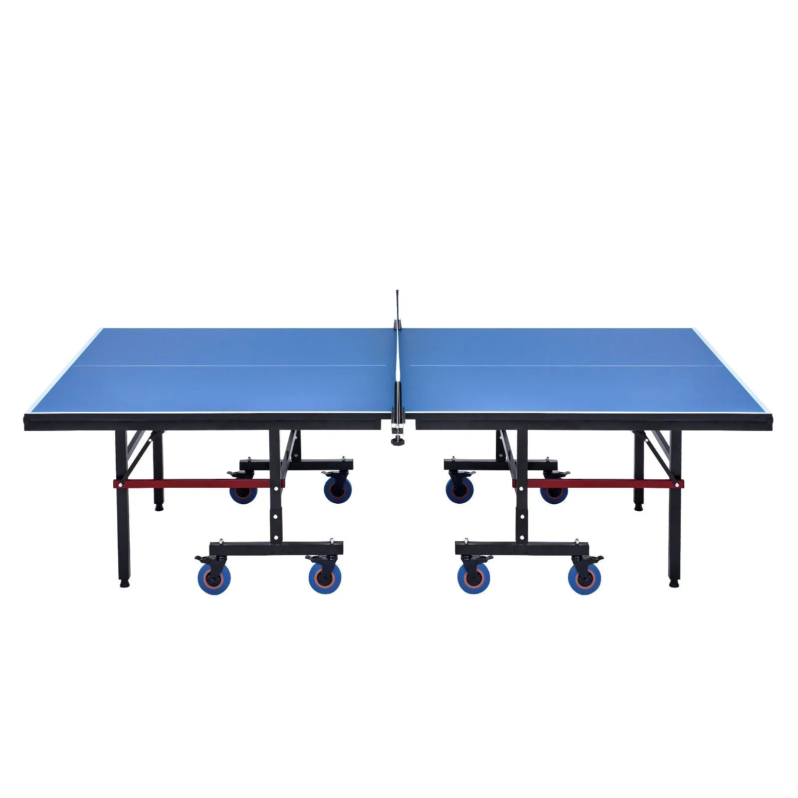 VEVOR Profesionāls galda tenisa galds iekštelpām, salokāms pārnēsājams MDF galda tenisa galds ar ātrās fiksācijas tīklu un bloķējamiem riteņiem, 25 mm virsma, montāža 10 minūtēs