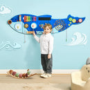 VEVOR Bērnu aktivitāšu sienas panelis “Orca” ar 12 aktivitātēm, Montessori sensorā siena bērniem 3–12 gadiem, mācību aktivitāšu centrs rotaļu istabai, bērnudārzam un klasei