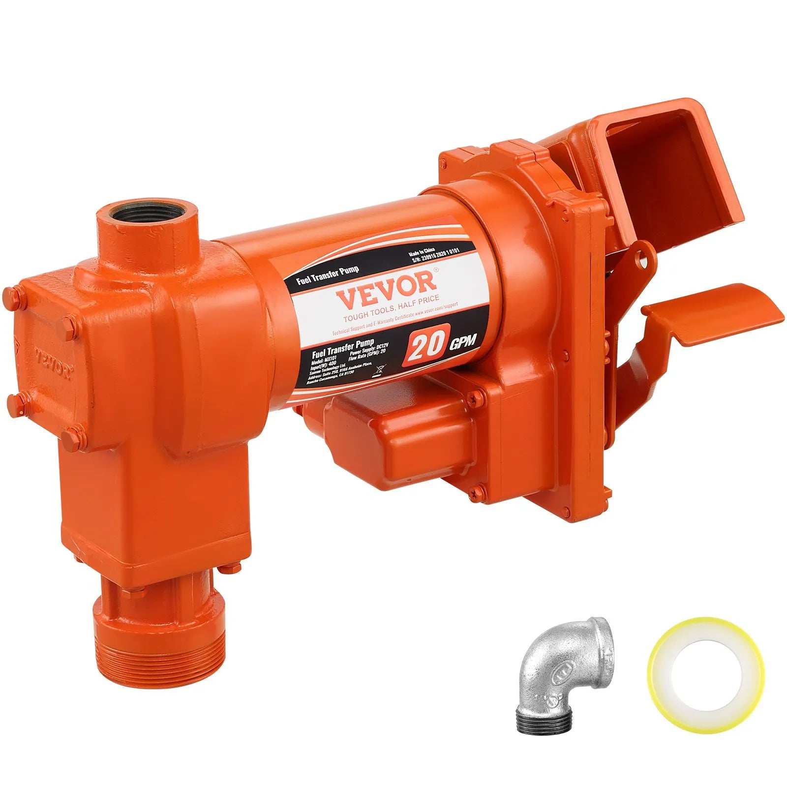 VEVOR degvielas pārsūknēšanas sūknis 12 V DC 76 l/min 0,19 kW ar degvielas savākšanas kasti benzīnam, dīzeļdegvielai, petrolejai, etanola un metanola maisījumiem un biodīzeļdegvielai
