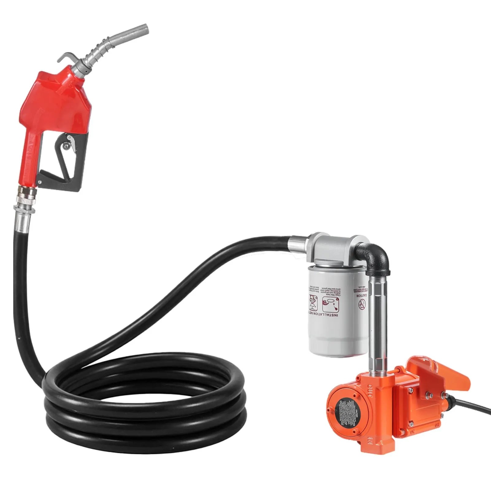 VEVOR degvielas pārsūknēšanas sūknis 12 V DC, 40 L/min, portatīvs dīzeļdegvielas sūkņa komplekts ar automātisku izslēgšanās pistoli, izplūdes šļūteni, pārkaršanas aizsardzību un barošanas kabeli, sprādziendrošs, benzīnam, dīzeļdegvielai un petrolejai